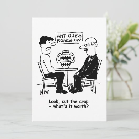 Antieke Expert. Wat is het de Funny Waardering van Feestdagenkaart (Staand voorkant)