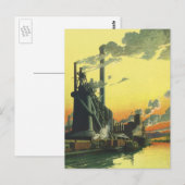 Antieke fabriek aan de kade briefkaart (Voorkant / Achterkant)