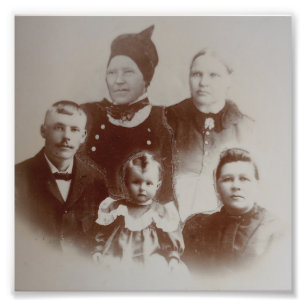 Antieke familiecatalogus Foto B&W-beeld Afdruk