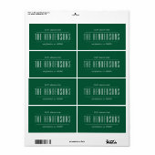 Antieke familienaam smaragdgroen etiket (Full Sheet)