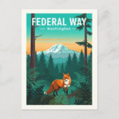 Antieke Federal Way Washington Briefkaart (Voorkant)