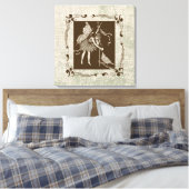 Antieke Fee & Vogel Canvas Afdruk (Insitu (Slaapkamer))