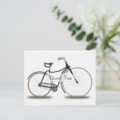Antieke fiets bedankje briefkaart (Staand voorkant)