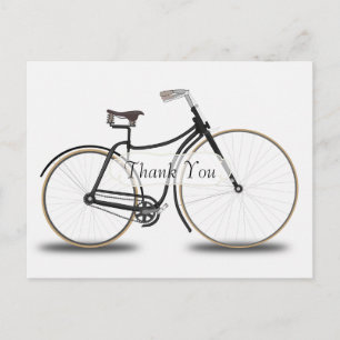 Antieke fiets bedankje briefkaart