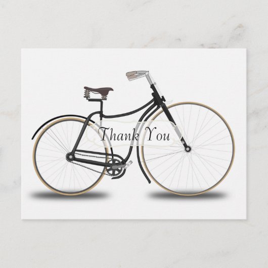 Antieke fiets bedankje briefkaart (Voorkant)