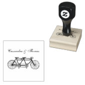 Antieke fiets gebouwd voor twee / tandemfiets rubberstempel (Gestempeld)