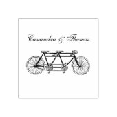 Antieke fiets gebouwd voor twee / tandemfiets rubberstempel (Afrduk)