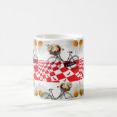 Antieke Fiets Rood Geruit Mokje Koffiemok (Center)