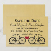 Antieke fiets save the date trouwkaarten (Voorkant / Achterkant)