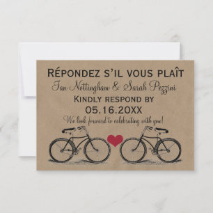 Antieke fiets trouw RSVP-kaarten RSVP Kaartje