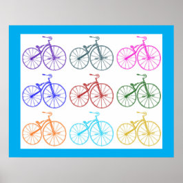 Antieke fiets vintage print meerkleurenpatroon