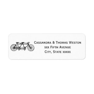 Antieke fiets voor twee personen / Tandem fiets Etiket