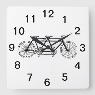 Antieke fiets voor twee personen / Tandem fiets Vierkante Klok