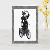 Antieke fietser kaart (Gele Bloem)