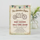 Antieke Fietswanderingen Baby Shower Uitnodiging (Staand voorkant)