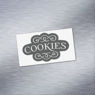 Antieke Filigree Koekjes Bakkerij Embleem Ontwerp Magnetisch Visitekaartje