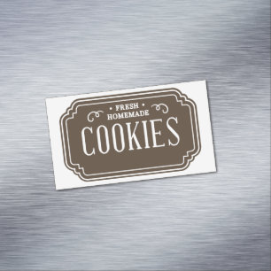 Antieke Filigree Koekjes Bakkerij Embleem Ontwerp Magnetisch Visitekaartje