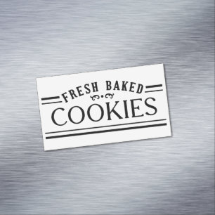 Antieke Filigree Koekjes Bakkerij Embleem Ontwerp Magnetisch Visitekaartje