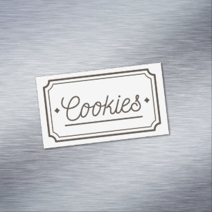 Antieke Filigree Koekjes Bakkerij Embleem Ontwerp Magnetisch Visitekaartje