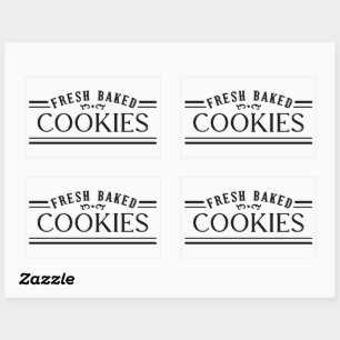 Antieke Filigree Koekjes Bakkerij Embleem Ontwerp Rechthoekige Sticker