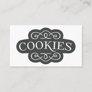 Antieke Filigree Koekjes Bakkerij Embleem Ontwerp Visitekaartje
