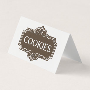 Antieke Filigree Koekjes Bakkerij Embleem Ontwerp Visitekaartje