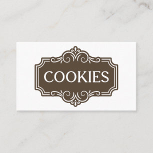 Antieke Filigree Koekjes Bakkerij Embleem Ontwerp Visitekaartje