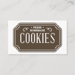 Antieke Filigree Koekjes Bakkerij Embleem Ontwerp Visitekaartje