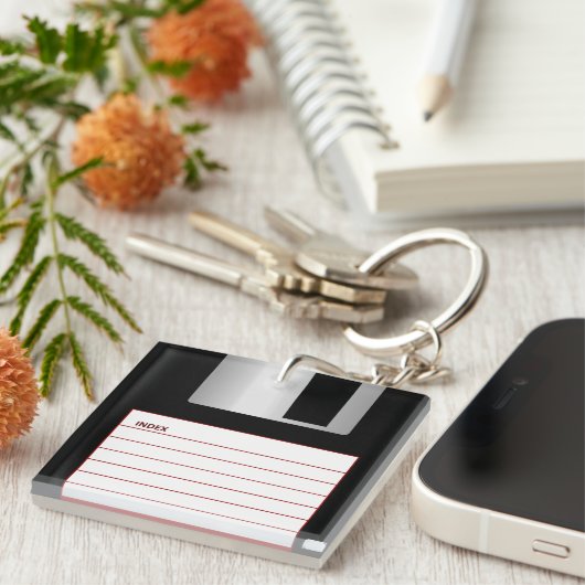 Antieke Floppy Disk Sleutelhanger (Voorkant Rechts)