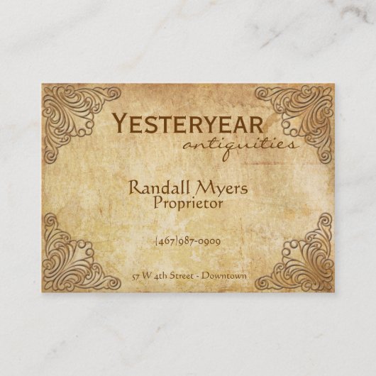  Antieke Floral Visitekaartje (Voorkant)