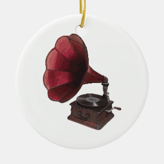 Antieke Fonograaf Keramisch Ornament (Voorkant)