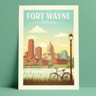 Antieke Fort Wayne Indiana Briefkaart