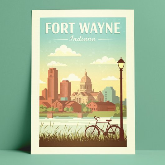 Antieke Fort Wayne Indiana Briefkaart