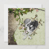 Antieke foto hart uitsnede Save The Date (Voorkant)