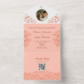 Antieke Foto Monogram Bruiloft All In One Uitnodiging (Binnen)
