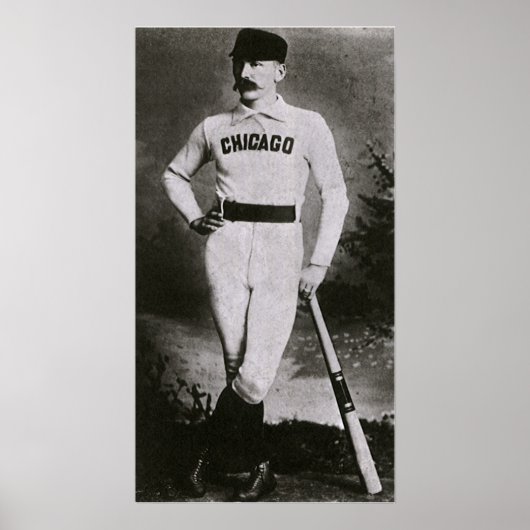 Antieke foto, sport Chicago-honkbalspeler Poster (Voorkant)