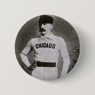 Antieke foto, sport Chicago honkbalspeler Ronde Button 5,7 Cm