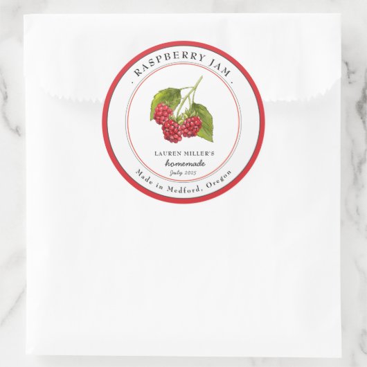 Antieke frambozenjam pot etikettering label (Tas)