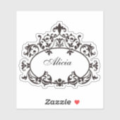 Antieke frame met krullen sticker (Vel)
