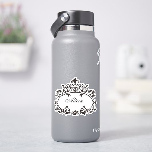Antieke frame met krullen sticker (HydroFlask)