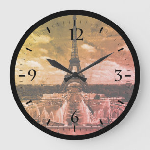 Antieke Frankrijk Parijs Fonteinen Toren Eiffel Gr Grote Klok