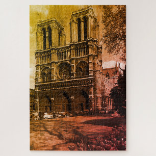 Antieke Frankrijk Parijs Notre Dame Kathedraal Legpuzzel