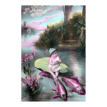 Antieke Franse 1 april-prentbriefkaart