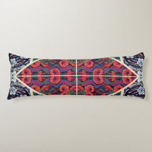 Antieke Franse Art Deco Geometrische Bloempatronen Lichaamskussen