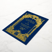 Antieke Franse Barok Rococo Bruiloft Folie Uitnodiging (Gedraaid)