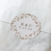 Antieke Franse Bloem Bruiloft Ronde Sticker