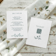 Antieke Franse Bloem Groene Trouwdetails QR