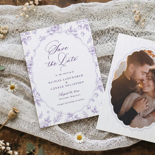 Antieke Franse bloem lichtpaarse foto bruiloft Save The Date