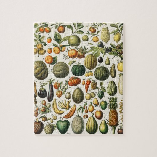 Antieke Franse botanische fruitposter kunst Legpuzzel (Verticaal)
