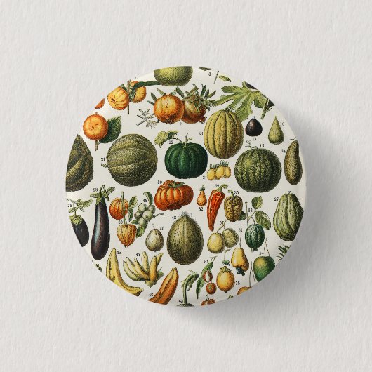 Antieke Franse botanische fruitposter kunst Ronde Button 3,2 Cm (Voorkant)